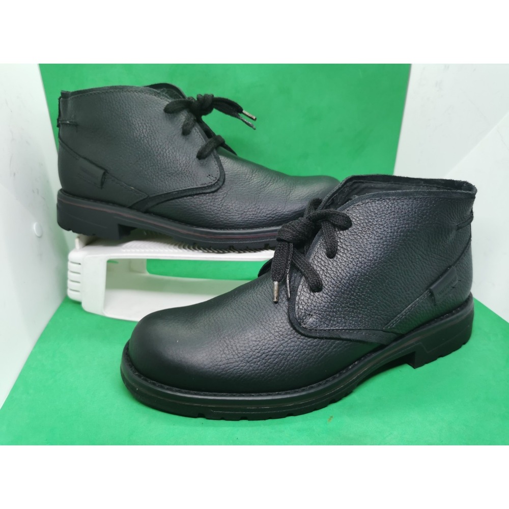 Clarks Men Morris Peak Waterproof Chukka Boot Size US 8.5M Black Tumbled Leather